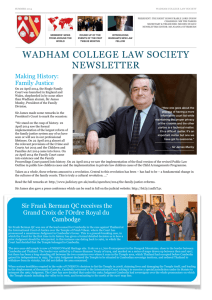 WCLS Newsletter Summer 2014 - Wadham College