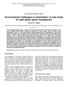 Environmental challenges of urbanization: A case study for open