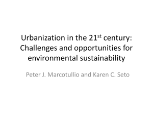 Urbanization in the 21st century: Challenges and opportunities for