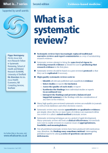 What is a systematic review?