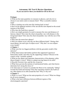 Astronomy 101 Test #1 Review Questions