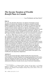 The Income Taxation of Flexible Benefit Plans in Canada