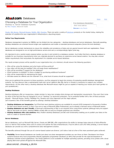 Choosing a Database