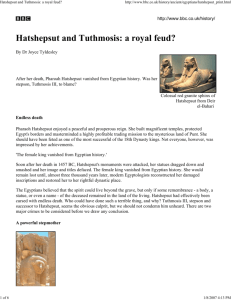 Hatshepsut and Tuthmosis: a royal feud?