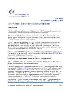 NOAA's FY2015 Budget Request for Satellites