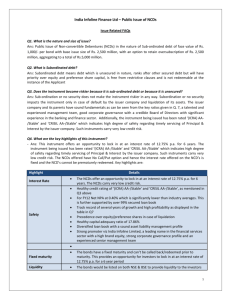 India Infoline Finance Ltd – Public Issue of NCDs