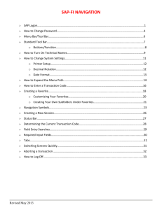 SAP-FI NAVIGATION - Millersville University