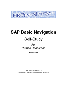 SAP Basic Navigation - Information Systems & Technology