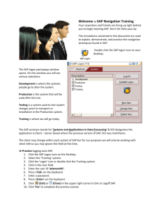 Welcome to SAP Navigation Training.