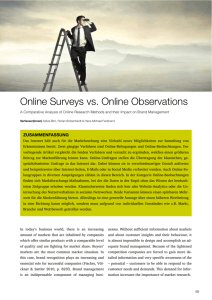 Online Surveys vs. Online Observations - Hochschule Neu-Ulm