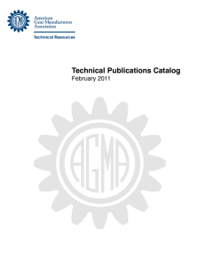 Technical Publications Catalog - American Gear Manufacturers