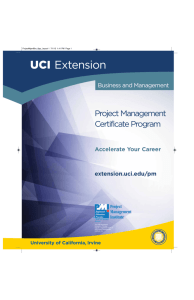 Project Management brochure - UC Irvine Extension