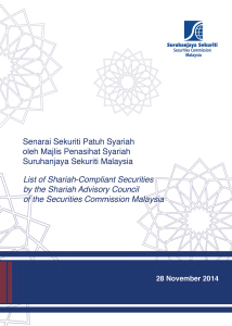 Senarai Kemaskini Sekuriti Patuh Syariah setakat 28 November 2014