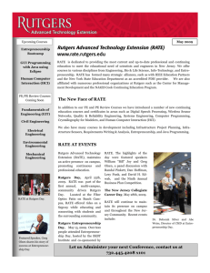 May 2009 - Rutgers Advanced Technology Extension