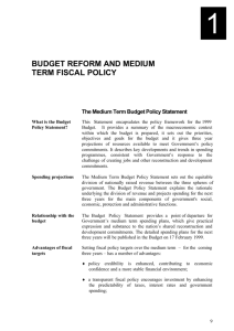 Budget Reform and Medium Term Fiscal Policy