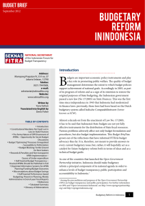 Budgetary reform in indonesia