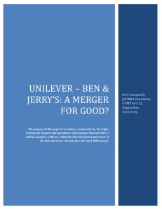 Unilever – Ben & Jerry's: A merger for good?