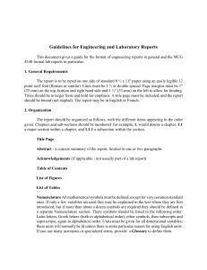Guidelines for Engineering and Laboratory Reports
