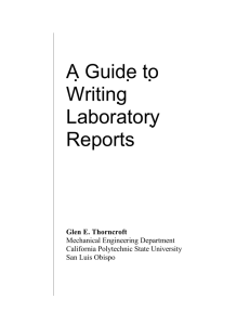 A .Guide.to.. Writing. Laboratory. Reports