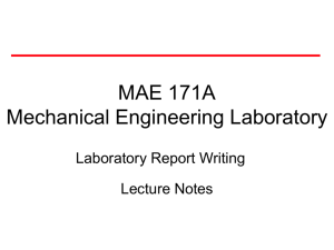 MAE 171A Mechanical Engineering Laboratory