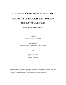 CONSUMPTION AND THE GREAT RECESSION: AN ANALYSIS OF