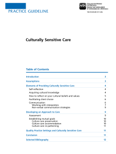 PRACTICE guIdElInE Culturally Sensitive Care