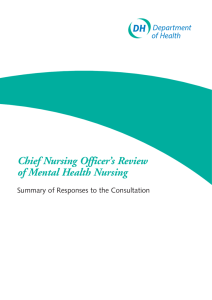 Chief Nursing Officer's Review of Mental Health Nursing