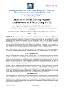 Analysis of 16 Bit Microprocessor Architecture on FPGA Using VHDL