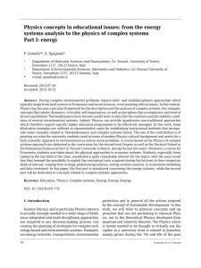 Physics concepts in educational issues: from the energy systems