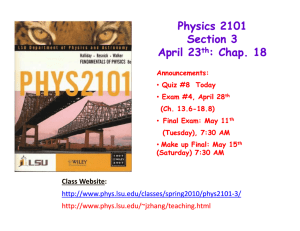 Lecture 33 - LSU Physics & Astronomy