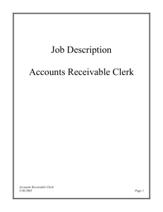 Accounts Receivable Clerk - Municipal and Community Affairs