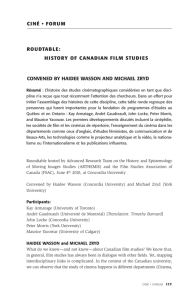 History of Canadian Film Studies Roundtable