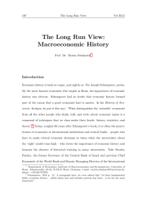 The Long Run View: Macroeconomic History