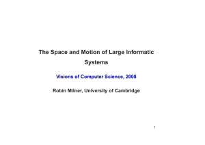 The space and motion of large systems