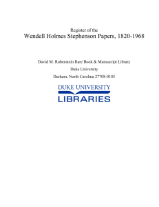 Wendell Holmes Stephenson Papers, 1820-1968