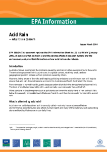 Acid Rain — why it is a concern