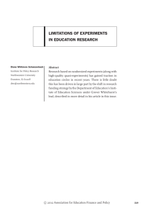 limitations of experiments in education research