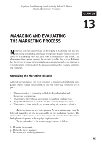 Managing and Evaluating the Marketing Process from Marketing