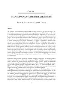 managing customer relationships