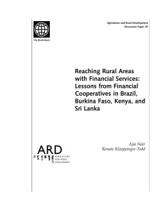 Reaching Rural Areas with Financial Services
