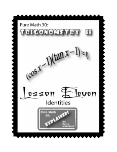 PM30 - Trigonometry Lesson 11