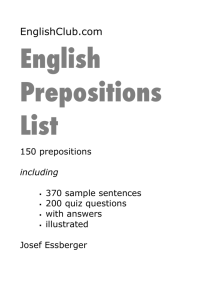 EnglishClub.com English Prepositions List