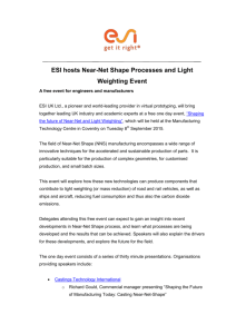 ESI hosts Near-Net Shape Processes and Light Weighting Event