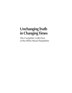 Unchanging Truth - The Lutheran Church—Missouri Synod