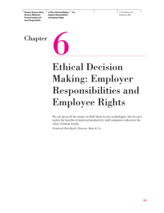 Ethical Decision Making: Employer Responsibilities