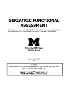 geriatric functional assessment - University of Michigan Health System