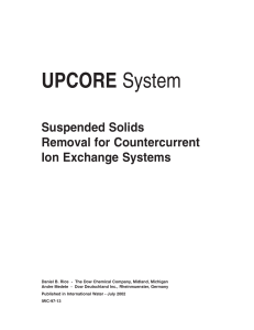 Suspended Solids Removal for Countercurrent Ion Exchange Systems