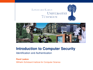 Introduction to Computer Security - Identification and Authentication