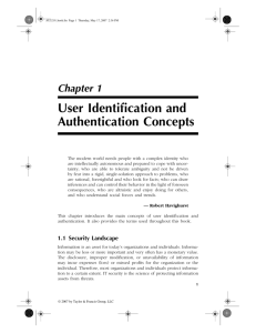 User Identification and Authentication Concepts