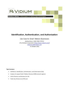 Identification, Authentication, and Authorization